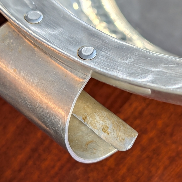 Vintage Hammered Aluminum Serving Bowl by J Braun - Picture 8 of 11